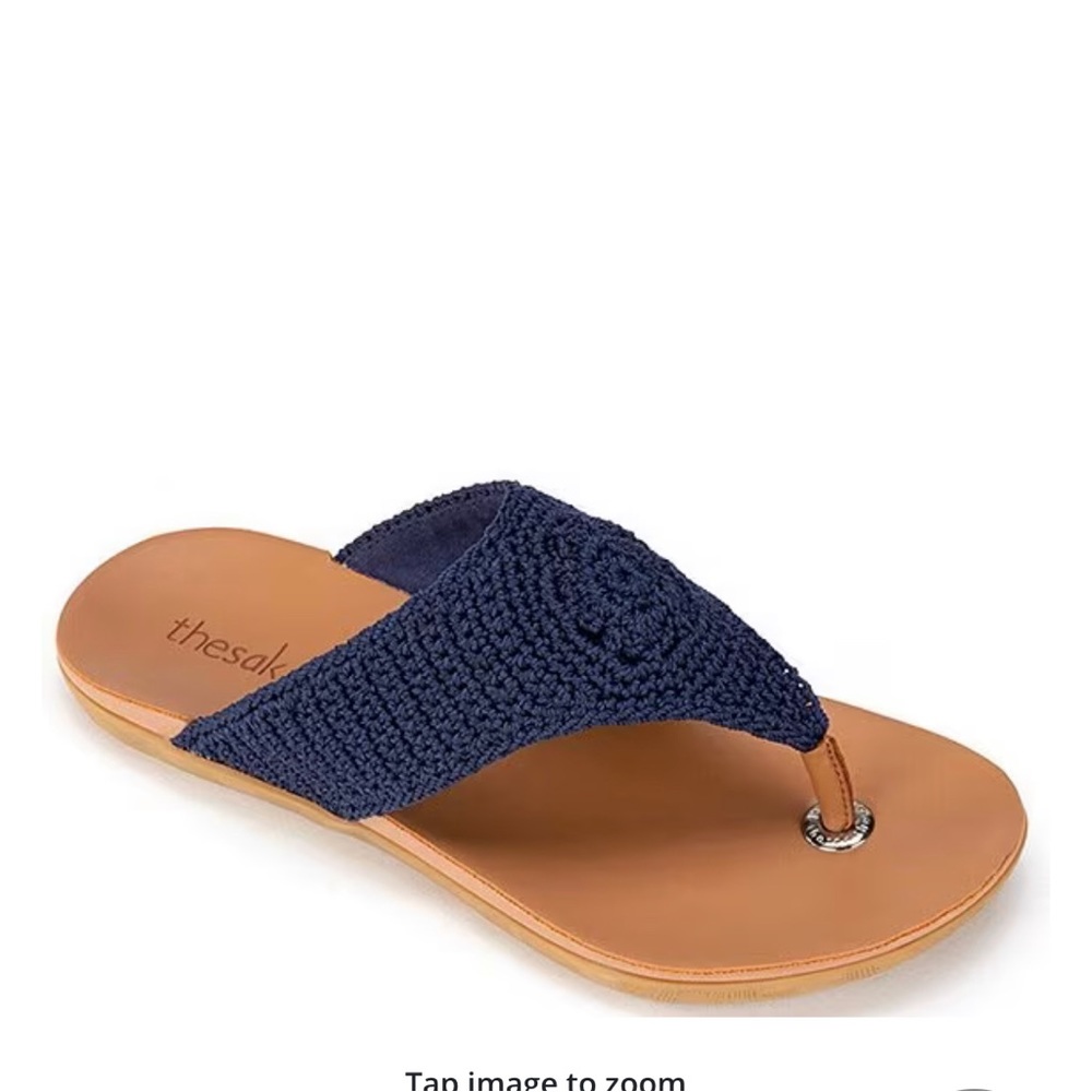 The Sak Navy Embroidered Sandals